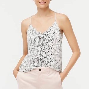 J. Crew Snakeskin Scalloped Cami Top